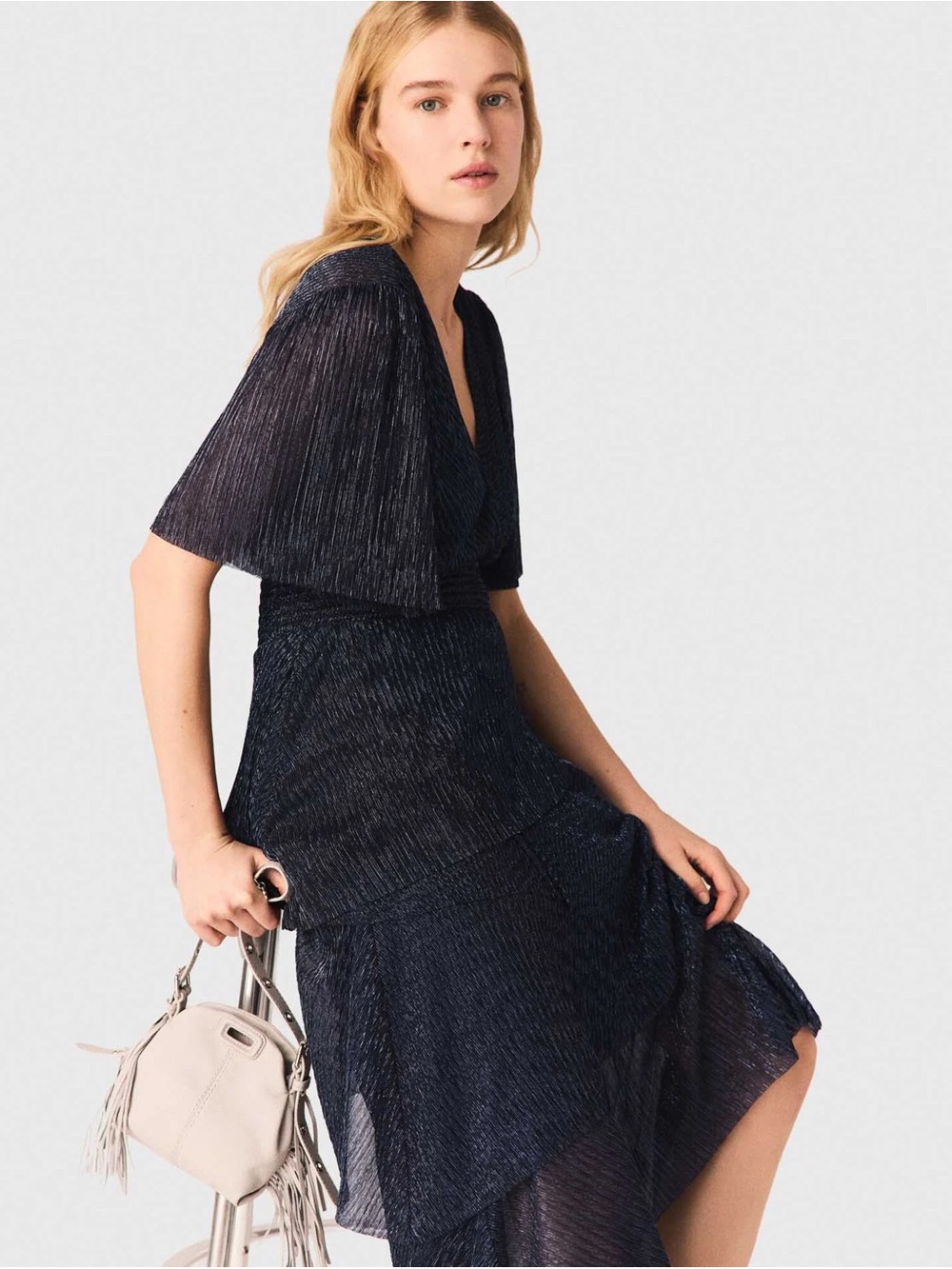 Lilly Pulitzer Navy Metallic V-Neck Dress
